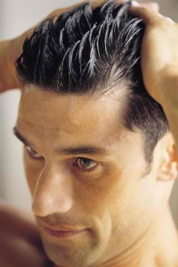 hair gel application men