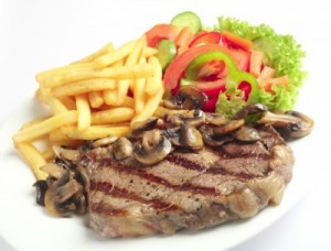 2 Flank Grilled Steak with Mushrooms