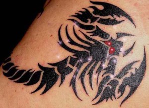 Scorpio Tribal Back Tattoo