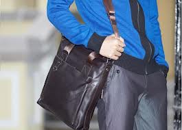 bag + business attire + men