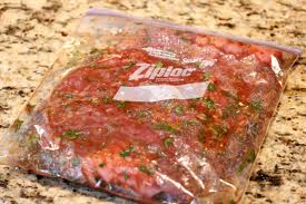 marinate the steak with ziploc